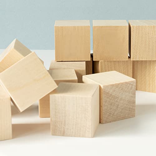 LEXININ 400 Pcs 1 inch Small Wooden Cubes, 25mm Natural Unfinished Wood Blocks, Blank Square Wood Cubes for Crafts, DIY Projects