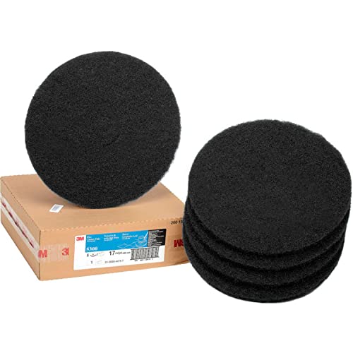 3M Black Stripper Pad 7200, 17 in, 5/Case 3M