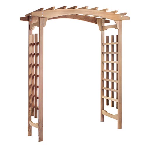 All Things Cedar PA96 6-ft Cedar Garden Pagoda Arbor, Wedding Arch for Ceremony, Wood Trellis for Plant Climbing, Holiday Decor Pergola for Garden