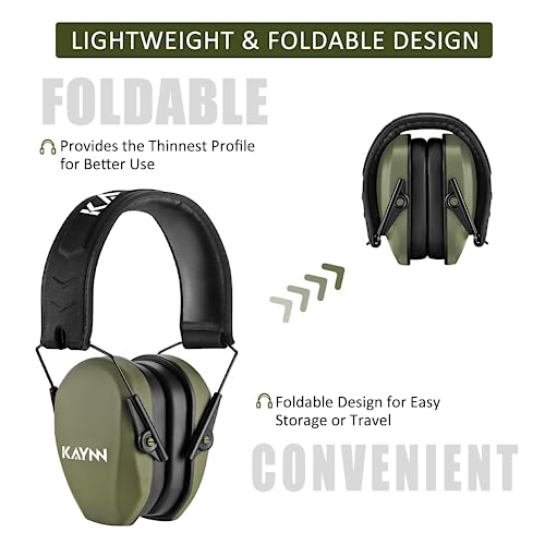KAYNN 018 Ear Protection 2 Pack Hearing Protection for Shooting Gun Range,27dB NRR Noise Cancelling Safety Ear Muffs for Shooting KAYNN