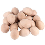 ZOENHOU 40 PCS 2.4 x 1.8 Inch Wooden Easter Eggs to Paint, Quality Unfinished Wooden Easter Eggs, Unpainted Wooden Eggs Fake Wood Craft Eggs for ZOENHOU