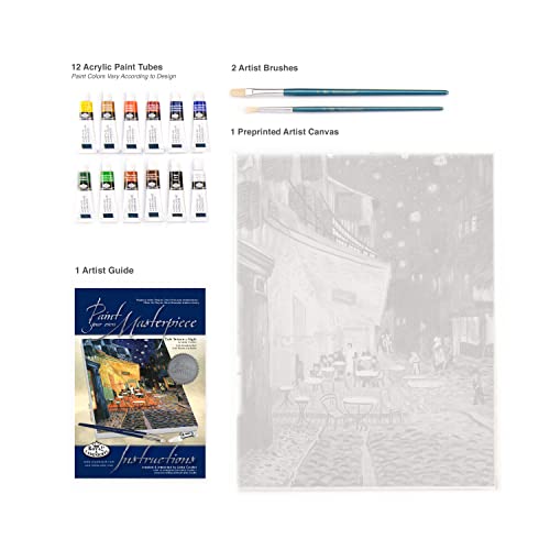 Royal & Langnickel Acrylic Paint Your Own Masterpiece Kit 11"X14", Terrace at Night Royal & Langnickel