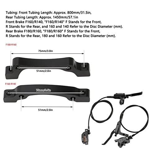 Alomejor MTB Bike 4 Piston Front Rear Hydraulic Disc Brake Mountain Bike CNC Bilateral Oil Brake Oil Pressure Caliper Hydraulic Disc Brake Assembly Alomejor