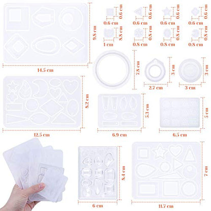 Resin Molds for Jewelry, Paxcoo 678pcs Earring Making Kit with 28pcs Epoxy Molds and 650pcs Earring Hooks, Jump Rings for Pendants, Resin Crafts, DIY - WoodArtSupply