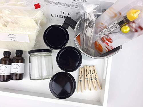 Complete DIY Coconut Wax Blend Starter Candlemaking Kit by Banter & Bliss Candle Co. - Makes Four 7 oz. Candles - Full Beginner Kit (34 pieces) WoodArtSupply