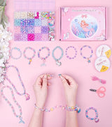 DUDUCOFU 900Pcs Mermaid Bracelet Making Kit for Girls Kids Charm DIY Beads for Jewelry Making, Friendship Bracelet Kit with Unicorn Ocean Pearl Shell DUDUCOFU