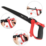 AIRAJ High-end Hacksaw Set, Universal Metal Hacksaw with 3 Different Hacksaw Blades, Best Hacksaw for Metal and Heavy Duty Hand Saw for Cutting Wood, AIRAJ