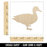 Duck Standing Solid Unfinished Wood Shape Piece Cutout for DIY Craft Projects - 1/8 Inch Thick - 4.70 Inch Size Sniggle Sloth