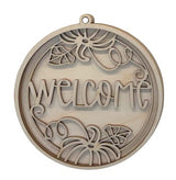 Welcome Door Sign 2 Pieces Laser Cut Out Unfinished RND19 The Wood Shape Store