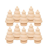 Abaodam 20 Pcs Mini Christmas Tree Wooden Unfinished Doll DIY Crafts Handmade Wood Peg Doll Home Decoration Ornament Abaodam
