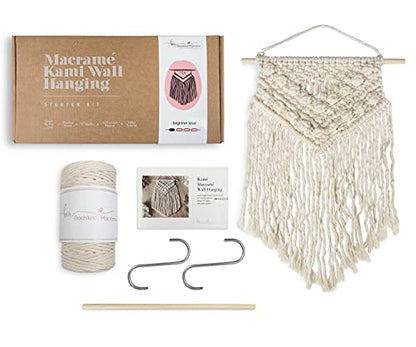 Bochiknot Macrame Kit for Adult Beginners - Art & Craft Macrame DIY Kit for Adults & Kids - Boho Macrame Home Wall Hanging Décor - WoodArtSupply