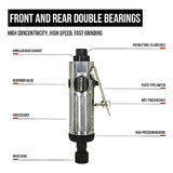 DINGTAIHE 1/4Inch Air Die Grinder, Straight Grinder, Pneumatic Air Die Grinder Heavy Duty Industrial Polisher Grinding Cleaning Tool DINGTAIHE