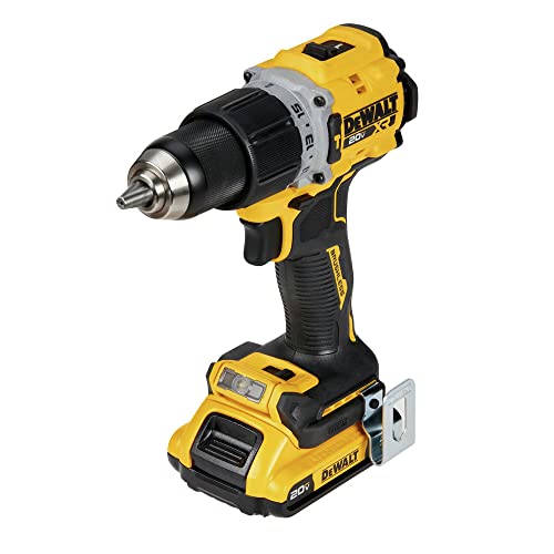 DEWALT 20V MAX* XR® Brushless Cordless 1/2 in. Hammer Drill/Driver Kit (DCD805D2), Yellow DEWALT