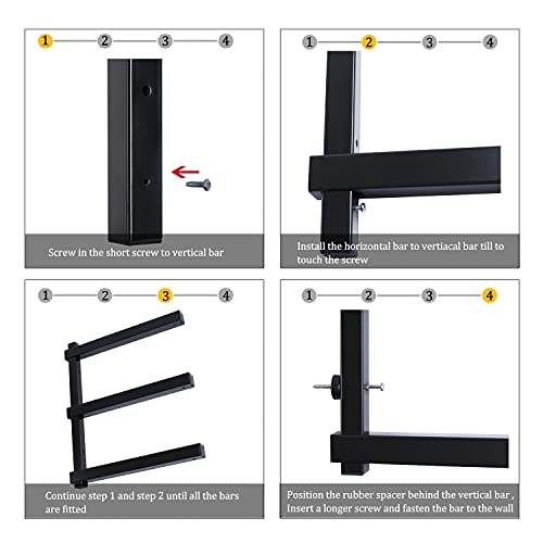 CLEAR STYLE Lumber Storage Rack and Wood Organizer Heavy Duty Metal Rack with 3-Level Wall Mount Levels up to 360LBS Perfect for Garage Storage 1 CLEAR STYLE