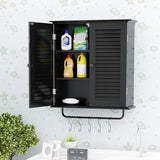 TaoHFE Bathroom Cabinet Wall Mounted Designer Bathroom Wall Cabinet Medicine Cabinet with Double Shutter Doors 3 Tier Adjustable Shelf with Towel TaoHFE