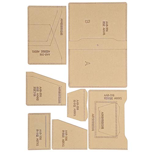 Wallet Making Template Clear Acrylic Template Leather Passport Bag Card Holder Making Stencil Kit for DIY Leather Craft Tool - WoodArtSupply