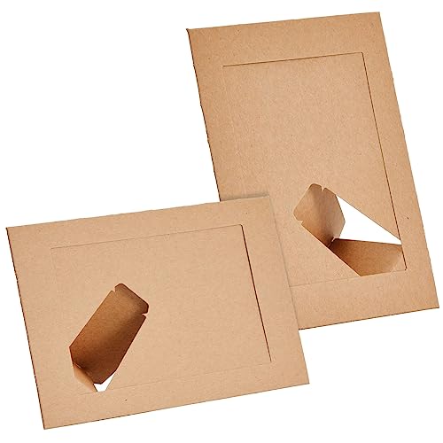 50 Pack Kraft Paper Picture Frames 4x6, Cardboard Photo Easels for DIY Projects, Crafts