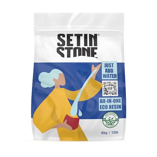 UNICONE ART SETINSTONE Eco Casting Resin Kit - Sustainable, 1 Bag Mineral + Polymer Powder - All in One, Non-Toxic, Water-Based, Fast Curing & - WoodArtSupply