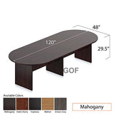GOF 6FT, 8FT, 10FT Conference Table & Chairs (G11343B) Set, Dark Cherry, Espresso, Mahogany, Walnut, Artisan Grey (10ft Table Only, Mahogany) GOF