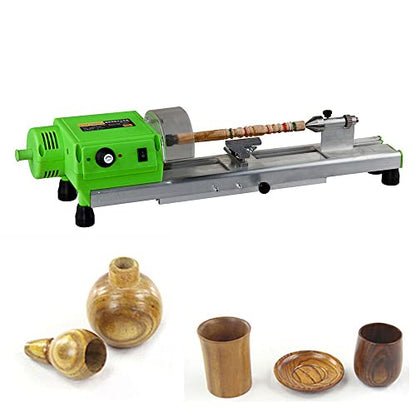 Mini Wood Lathe Benchtop MICRO Woodturning Lathe Grinding Polishing Beads Drill Rotary Tool Set Variable Speed (Standard)