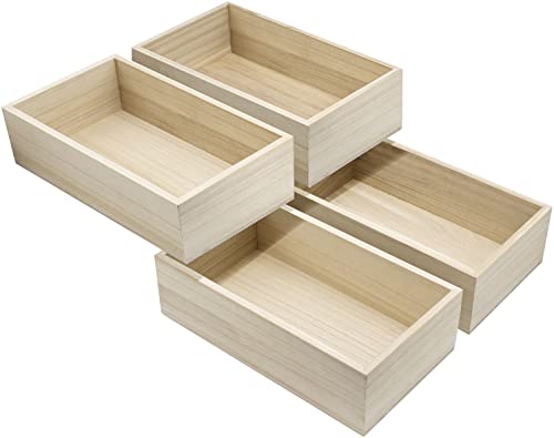Sorbus Unfinished Wood Crates - Organizer Bins, Wooden Box for Pantry Organizer Storage, Closet, Arts & Crafts, Cabinet Organizers, Containers for