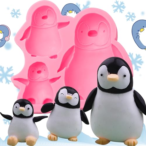 ICNYEKl Luxury Large Penguin Silicone Molds,Penguin Family Cake Decoration Fondant Mold,for Cupcake Toppers Chocolate Muffins Flower Paste Marzipan ICNYEKl