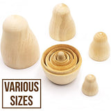 Lot of 10 Set by 5 pcs Blank Nesting Dolls - Unfinished Unpainted Russian Nesting Dolls - Blank Doll - Nesting Doll DIY - Unfinished Wooden Doll AEVVV