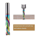 Spiral Router Bits Up Down Compression Bit with DLC Coating, 1/4 inch Cutting Diameter, 1" Cutting Length,1/4 inch Shank Solid Carbide CNC End Mill HOZLY