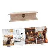FUNOMOCYA 1pc Box Wooden Storage Box Unfinished Jewelry Case Paper Storage Organizer Trinket Storage Container Unfinished Wooden Treasure Chest FUNOMOCYA