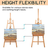 MEEDEN Large Painters Easel Adjustable Solid Beech Wood Artist Easel, Studio Easel for Adults with Brush Holder, Holds Canvas up to 48" MEEDEN