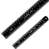 Zotemo Metal Ruler Kit 12 Inch and 6 Inch, Stainless Steel Rulers with Centimeters, Inches and Conversion Table for Office and School, 2 Pack Zotemo