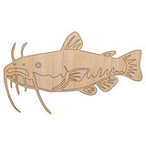 Freshwater Catfish Fish Fishing Unfinished Wood Shape Piece Cutout for DIY Craft Projects - 1/4 Inch Thick - 6.25 Inch Size Sniggle Sloth