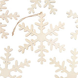 Group of 6 Unfinished Wood Snowflake Ornaments by Factory Direct Craft - Snowflake Wood Cutouts for Christmas Decorating and Holiday Displays (7-1/4 Factory Direct Craft