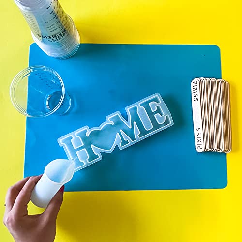 Disposable Measuring Cups For Resin - 20x Pixiss 10 Ounce Graduated Mixing Cups for Epoxy Resin - Cups with Measuring Lines, Large Silicone Sheet for Pixiss