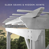 Backyard Discovery 12x10 ft Hawthorne White Galvanized Steel Pergola w/Soft Sail Shade, Spacious, Rust Resistant, UV Protection, Resist Winds Up to Backyard Discovery