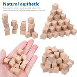 VILLCASE 400pcs Wooden Cubes Unfinished Square Blocks Small Wooden Blocks DIY Craft Blocks Blank Cubes Solid Wood Blocks VILLCASE