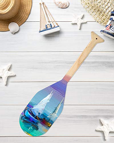 Pllieay 15 Inch Wooden Paddle, Unfinished Solid Pine Paddle with Oar Shape, Natural Color Wood Greek Paddle Craft, Ideal for Craft Lovers Pllieay