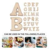 EXCEART 200pcs 15mm Wood Alphabet Letters for DIY Craft Natural A-Z Wood Pieces Unfinished Wood Slice Shapes for DIY Craft EXCEART