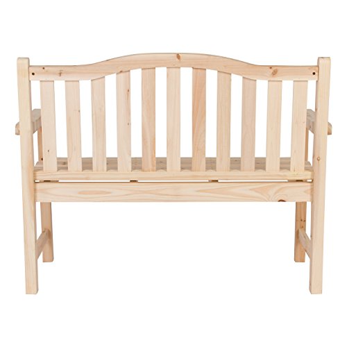 Shine Company 4212N Belfort II Garden Wood Patio Bench – Natural - WoodArtSupply