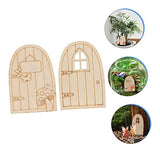 Yardwe 20pcs Fairy Gate Ornament Unfinished Fairy Door Garden Tree Statue Tree Door gnome Homes Garden Tree Sculptures gnome Home Tree kit Mini Door Yardwe