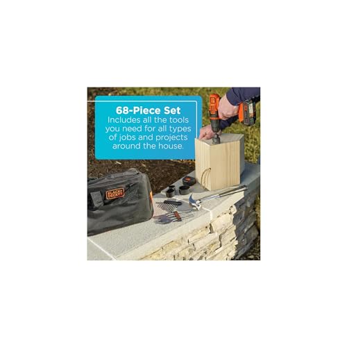 BLACK+DECKER 20V Max Drill & Home Tool Kit, 68 Piece (LDX120PK) BLACK+DECKER