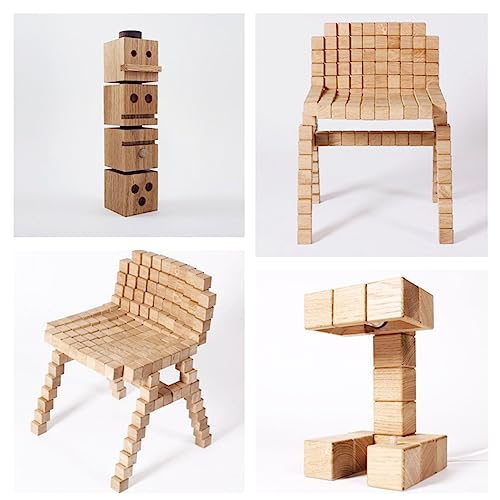 Wooden Blocks for Crafts, Unfinished Wood Cubes, 1.5 Inch Natural Wooden Blocks, Pack of 15 Wood Square Blocks, Wooden Cubes for Arts and Crafts and SIWUCHYE