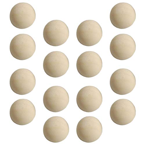 SUPVOX 100pcs Split Wood Balls Unfinished Half Wooden Balls Mini Hemisphere Half Round Craft Balls for DIY Craft Arts Christmas Decoration (Yellow SUPVOX