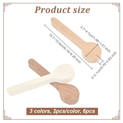 OLYCRAFT 6pcs Wood Carving Spoon Blank Spoon Carving Kit Unfinished Wood Blocks Walnut Wood Blank Spoon Wooden Carving Blocks for Whittler Beginners