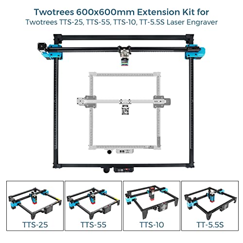 Twotrees Laser Engraver Y-axis Extension Kit, Quick Assembly Laser Engraver Carving Area Expansion Kit with Full Accessories for TTS-25/TTS-55, - WoodArtSupply