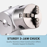Cloudray 3-Jaw,Chuck Rotary Attachment,Axle Height 5inch Nema 23 Stepper Motor,Reducing ratio 1 for Fiber Marking Machine Engraving Machine (RA-A D80 Cloudray