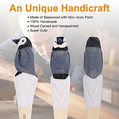 NULYDO 100% Handmade Wood Carved Animal Gel Pen | Baby Penguin, Cute Stationary School Supply Office Supply, Fun Pen Novelty Writing Pen, Unique Gift NULYDO