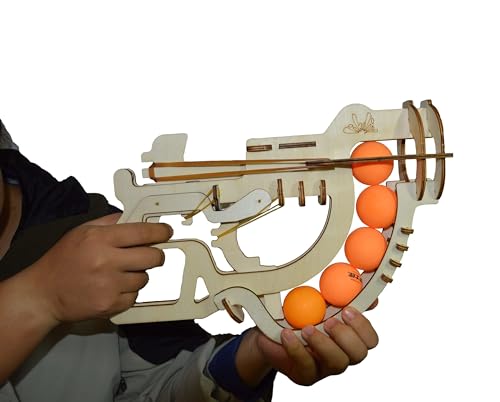 3D Wooden PuzzleRubber Band Gun-Table Tennis Gun, Table Tennis Shooter Flmitey