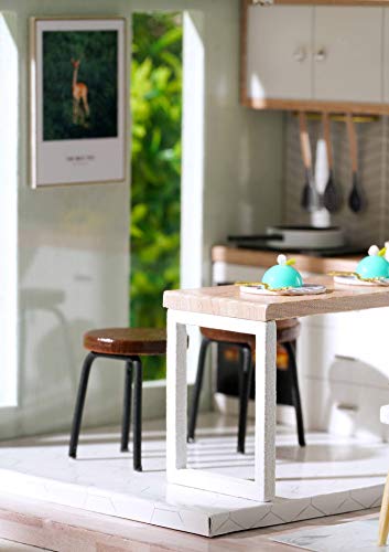 Kisoy Romantic and Cute Dollhouse Miniature DIY House Kit Creative Room Perfect DIY Gift for Friends, Lovers and Families (Peaceful Time) Kisoy