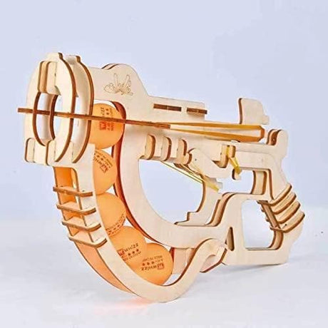 3D Wooden PuzzleRubber Band Gun-Table Tennis Gun, Table Tennis Shooter Flmitey
